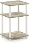 Furinno Just 3-Tier Turn-N-Tube End Table / Side Table / Night Stand / Bedside Table, 1-Pack, Sonoma Oak/White