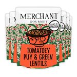 Merchant Gourmet Cooked Tomatoey French Puy & Green Lentils - High in Protein, Source of Fibre & Vegan - Pack of 6 x 250g Ready-to-eat Pouches