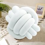 Knot Pillow Ball-Shaped Decorative Throw Pillows,White 20cm Cute Couch Cushion Knotted Pillow Suitable for Living Room Bed Decoration Handmade Braided Throw Pillows