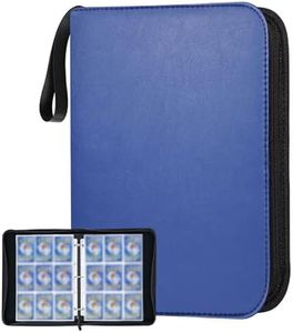 Trading Card Binder 900 Pockets, 9-Pocket Card Collection Binder with 50 Pcs Removable Sleeves, Card Binder with Zipper & Handle, Multi-use Trading Card Holder for Game/Football