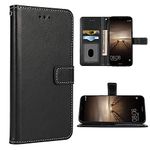 FDCWTSH Compatible with Huawei Mate 9 Wallet Case Wrist Strap Lanyard Leather Flip Cover Card Holder Stand Cell Accessories Folio Purse Phone Cases for Hwauei Mate9 MHA-L29 Women Men Black