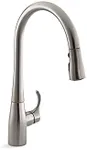 Kohler K-596-Vs Simplice High-Arch Single-Hole Or Three-Hole with 3-Function Spray Head, Sweep Spray and Docking Spray Head Technology