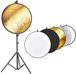 Neewer Photo Studio Lighting Reflector and Stand Kit: 43 inches/110 Centimeters 5-in-1 Multi-Disc Reflector,75-inch Light Stand and Metal Reflector Clamp Holder for Photo Video Portrait Photography