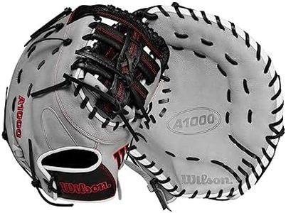 WILSON 2024 A1000 1620 12.5” Baseball First Base Mitt - Silver/Black/Red, Left Hand Throw