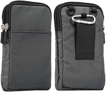 Crossbody Cell Phone Shoulder Bag, Cell Phone Belt Clip Pouch, 6.0" Small Crossbody Women Cell Phone Purse Wallet Bag with Shoulder Strap Zipper Smartphone Waist Holder Men Fanny Pack with Carabiner