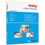 Oddy A4 Paper Label Stickers for Laser & Inkjet Printers | 1 Label per Sheet - Pack of 100 Sheets | for Shipping, Address, Folders, Industrial use