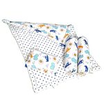 NWF 100% Cotton Baby Bedding Set – Mattress & Soft Daytime Bedding for Infants (0–24 Months) | 4-Piece Set, 26”x40” | Blue Plane Cloud Design
