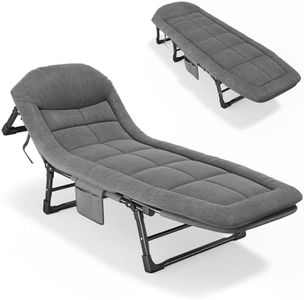 Mopaicot Folding Camping Cot for Adults, 5-Position Folding Chaise Lounge Chair for Indoor Outdoor Travel Heavy Duty Supports 440 lbs, Perfect for Camping, Pool, Beach, Patio