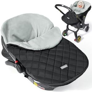 Orzbow Canopy Style Bunting Bag Weather in Car Seats and Strollers, Infant Blanket Warm in Winter (Black)
