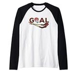 Ice Hockey Goal Ice Hockey Stick Goalie Goalkeeper Player Raglan Baseball Tee