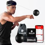 Boxbollen Black with App, Used by Celebrities - MMA Gear Boxing Ball - Boxing Reflex Ball with Adjustable Strap - Interactive Boxball App Integration - 1 Pack