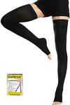 Beister Medical Compression Stockings for Men and Women with Silicone Band, Firm 20-30 mmHg Graduated Support for Varicose Veins, Edema Compression Socks, Thigh Support Stockings ()