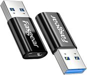 Fasgear USB C to USB 3.1 Gen 2 Adapters - 2 Pcs Type C Female to Type A Male Converters 2-Side 10Gbps Data Sync & Fast Charging Compatible for iPhone 14/Galaxy S22/Pixel 6/iPad/Quest VR Link |Black