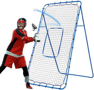 Lacrosse Rebound Net, 7x4ft Lacrosse Rebounder for Backyard, Adjustable Angles Bounce Back Net with Target Strike Zone, Easy Quick Setup, Volleyball Baseball Softball and Soccer Training