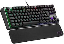 Cooler Master CK530 V2 Tenkeyless Mechanical Gaming Keyboard - Per-Key RGB Backlighting, On-The-Fly Controls, Aluminium Top Plate and Wrist Rest Included - UK Layout/Red Switches