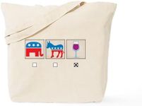 CafePress I Vote Wine Tote Bag Natural Canvas Tote Bag, Reusable Shopping Bag