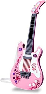 M SANMERSEN Kids Guitar for Girls Music Toys Guitar for Kids Toddler Electric Guitar with Strap Kids Pink Guitar Musical Instrument Toys for 3 4 5 Year Old Girls Gifts