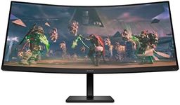 HP OMEN 34c Curved Gaming Monitor | 4'' WQHD VA 165hz | Gaming Console Compatible | 2x HDMI 2.0 | 1x DisplayPort 1.4 | AMD FreeSync Premium | Dual Speakers | Tilt & height adjustments | VESA Mountable