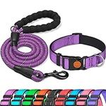 haapaw Reflective Dog Collar Padded with Soft Neoprene Breathable Adjustable Nylon Dog Collars for Small Medium Large Dogs