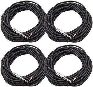 Seismic Audio QRW50FourPack 50-Feet Raw Wire to 1/4-Inch Speaker Cable, 16 Guage, PA/DJ/Home Audio