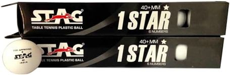 STAG ICONIC High Performance 1 Star Table Tennis (T.T) Balls| Advanced 40+mm Ping Pong Balls for Training, Tournaments and Recreational Play| Durable for Indoor/Outdoor Game - Pack of 12 (White)