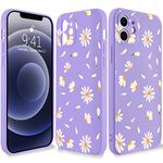 JOYLAND Silicone Daisy Case for iPhone 6/6S Bumper Floral Flower Skin Anti-Scratch Shock Proof Purple TPU Matt Case Cover Shell Compatible for iPhone 6/6S