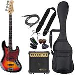 PhotoGenic Electric Bass Beginner Light Set JB Type JB-240/SB Sunburst [Soft Case, Shield, Amplifier, Tuner, Strap, Pick, Pick Case, Strings, Adjustment Wrench Included)