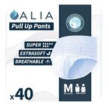 40 x ALIA Super Medium Adult Incontinence Pull Up Pants | Men & Women Disposable Adults Pants | High Absorbency Unisex Adult Diapers | Breathable & Fast Absorption Odour Control | 4 Packs of 10