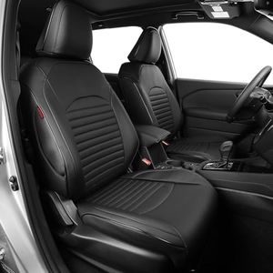 EKR Custom Fit Forester Car Seat Covers for Select Subaru Forester 2014 2015 2016 2017 2018 - Full Set,Leather (Black)