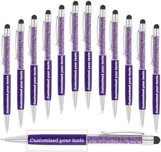 KOLOWKO Personalized 2 in 1 Ballpoint Pen,Custom Name/Text/Message, Crystal Decorated Ballpoint Pen, Good for Graduation, Wedding, Birthday,Communion Gifts