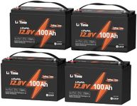 Litime 4 Packs 12V 100Ah TM LiFePO4 Battery with Low Temp Protection, Group 31 Lithium Battery, Up to 15000 Deep Cycles, Perfect for Trolling Motors,Yacht, Marine, Boat, RVs, Home Energy