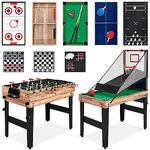 Best Choice Products 13-in-1 Combo Game Table Set for Home, Game Room, Friends & Family w/Ping Pong, Foosball, Basketball, Air Hockey, Sling Puck, Archery, Shuffleboard, Bowling - Natural