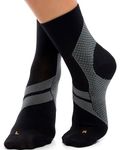 ZaTech Plantar Fasciitis Sock, Compression Socks. Heel, Ankle & Arch Support for Women & Men.(Black/Grey, Small)