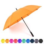 RUMBRELLA Golf Umbrella Large Windproof Umbrellas Auto Open 55IN, Orange