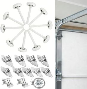 LIMICAR Nylon Garage Door Rollers 10 Pack with Hardware Kit – White 2" Quiet Wheels 4" Stem, 6200-2RS Dual Sealed Bearings, Hinges Brackets Wire Rope, Fits Standard 2" Track