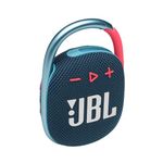 JBL Clip 4, Wireless Ultra Portable Bluetooth Speaker, JBL Pro Sound, Integrated Carabiner, Vibrant Colors with Rugged Fabric Design, Dust & Waterproof, Type C (Without Mic, Blue & Pink)