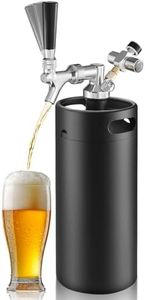128oz Mini Keg Growler Beer Tap Dispenser System, 3.6L Pressurized Stainless Steel Draft Beer Dispenser, Mini Kegerator Beer Dispenser for Home