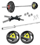 Kore Professional 20KG Metal Integrated Rubber Plates Home Gym Set with One 4 Ft Plain and One Pair Dumbbell Rods