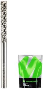 SHARPRO Tungsten Carbide Bur Die Grinder Drill Bit 1/8 Inch Shank and 1/8 Inch Cutting Dia. Milling Cutter for Dremel Bit Rotary Tools PCB Wood HDF Carbon Fiber and Hand-held Router Metal Grinding