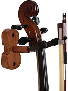 Violin Wall Mount Violin Hanger with Bow Hook Home & Studio Rosewood Violin/Viola Stand (Rosewood MA-R5)2