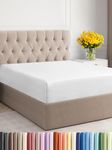 Cal King Size Fitted Bed Sheet - Hotel Luxury Single Fitted Sheet Only - Fits Mattress Up to 16 - Extra Soft, Wrinkle Free, Breathable & Cooling - Bottom Fitted Sheet - White Single Fitted Sheet Only