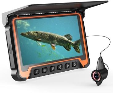 Eyoyo Underwater Fishing Camera 7" IPS HD Screen, 1080P Ice Fishing Camera w/DVR, Portable Fish Finder w/ 8 IR Lights, 8H Battery, USB-C Charging, 15m/49ft Cable for Night & Lake Fishing