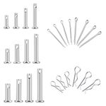 INCREWAY Cotter Hairpin Assortment Kit, 120Pcs Stainless Steel M3/M4/M5 12 Species Clevis Pin Flat Head Pin with Hole & 2 Sizes Cotter Pin & R Hitch Pin Clips, Fastener Set with Box