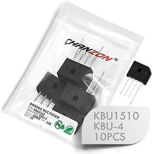 (Pack of 10 Pieces) Chanzon KBU1510 Bridge Rectifier Diode 15A 1000V KBU-4 (SIP-4) Single Phase, Full Wave 15 Amp 1000 Volt Electronic Silicon Diodes