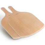 NUTUNI 2 Pack Wooden Pizza Peel, 12 inch Premium Large Pizza Paddle Cutting Board for Pizza Oven, Stone, Pan or Grill, Pizza Spatula for Baking Bread and Cake Indoor&Outdoor