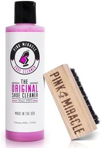 Pink Miracle Shoe Cleaner Kit with Bottle and Brush For Fabric Cleaner For Leather, Whites, Suede and Nubuck Sneakers (4 Oz)