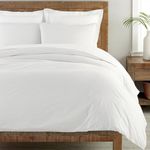 Ray Bedding Duvet Cover Set 100% Egyptian Cotton 400 Thread Count Duvet Cover (Button Closure) With Pillow Case - Soft and Elegant Bedding Solution, Single Double King (White, Double)