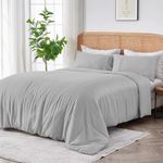 SIJO AiryWeight Duvet Cover, 100% Lyocell Derived from Eucalyptus, Buttery Soft, Best Cooling Sheets by Architectural Digest (Dove, King/Cal King 106"x90")