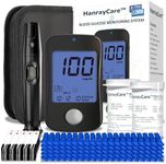 HanrayCare Superior to Most Blood Glucose Monitor Kit - No Coding, 100 Test Strips & Lancets, Accurate & Easy to Use, Larger Backlight Screen, Patented 2+2 Bio-Tech, Diabetes Testing Kit for Seniors