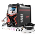 VEVOR TIG Welder, 225A 6-in-1 Aluminum Welding Machine (Large LED Display)- AC TIG/DC TIG/AC Pulse TIG/DC Pulse TIG/Spot TIG/MMA(Stick), 110&220V Dual Voltage Electric Welder with IGBT Inverter